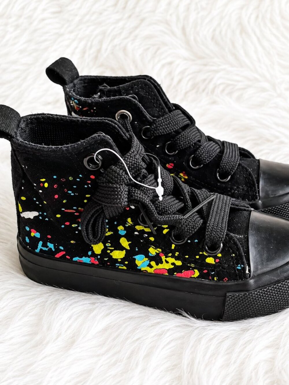 EpicStep Black Retro Multicolor High-Top Sneakers SZ 5